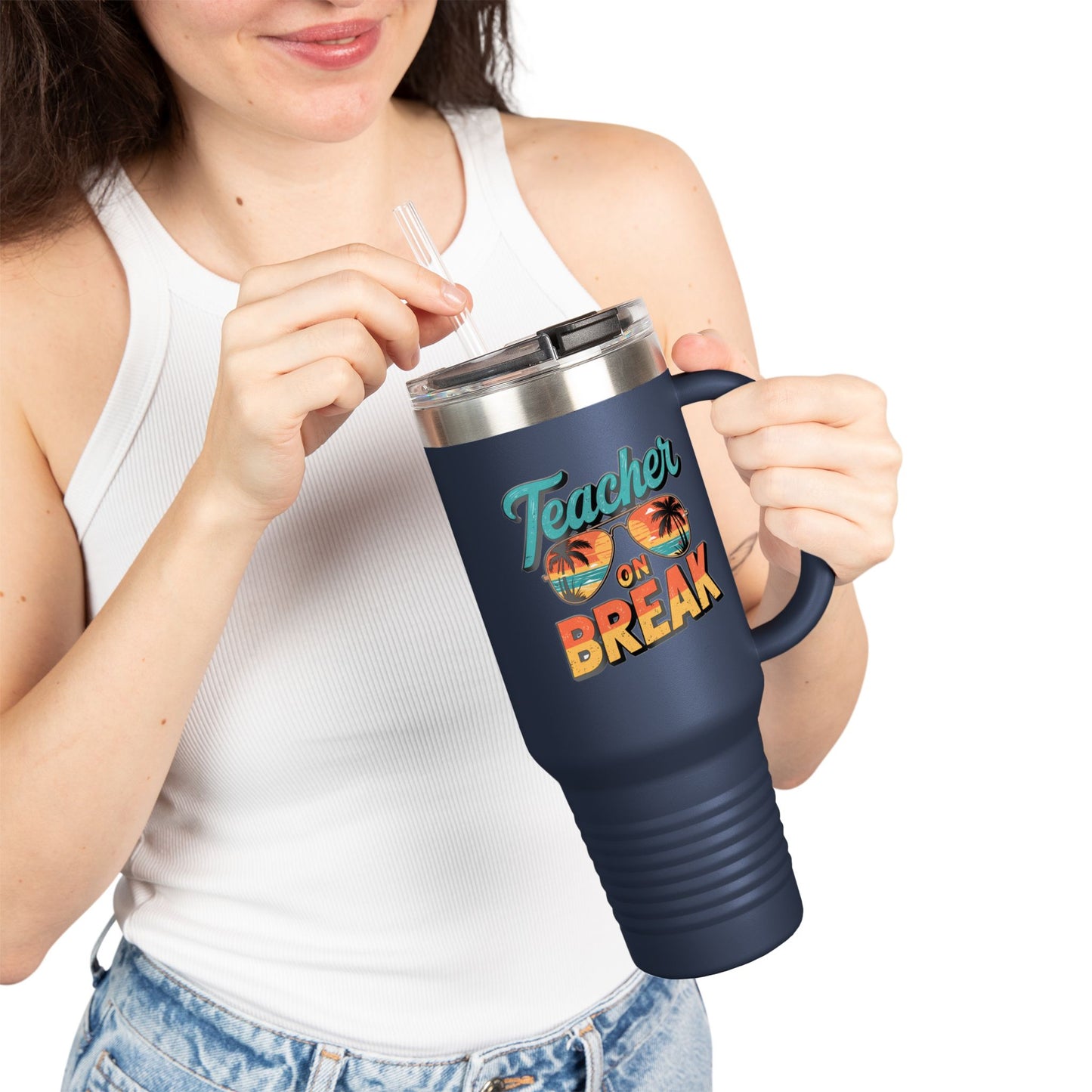 Teacher Life 40oz Travel Mug – Summer Vibes & Back to School Ready!