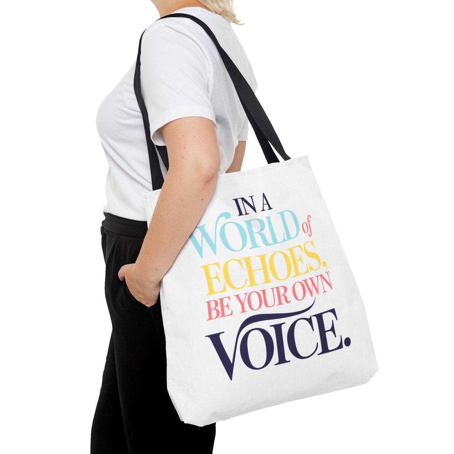 “Be Your Own Voice” Inspirational Tote Bag – Stylish, Durable, and Uniquely You