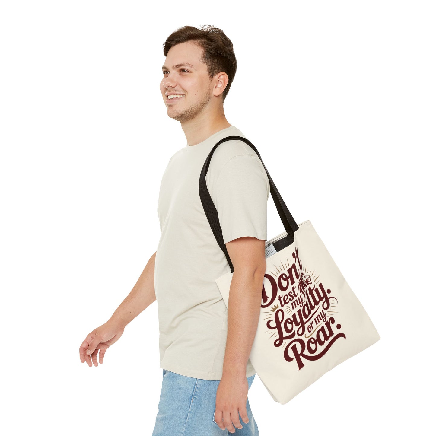 Don’t Test My Loyalty. Or My Roar. Tote Bag – Bold Leo Canvas Tote | Matches Mug & Tee | ONAT Zodiac Collection