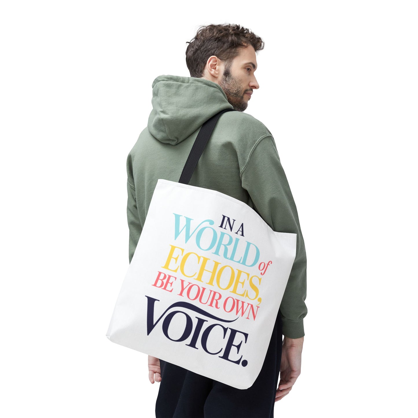 “Be Your Own Voice” Inspirational Tote Bag – Stylish, Durable, and Uniquely You