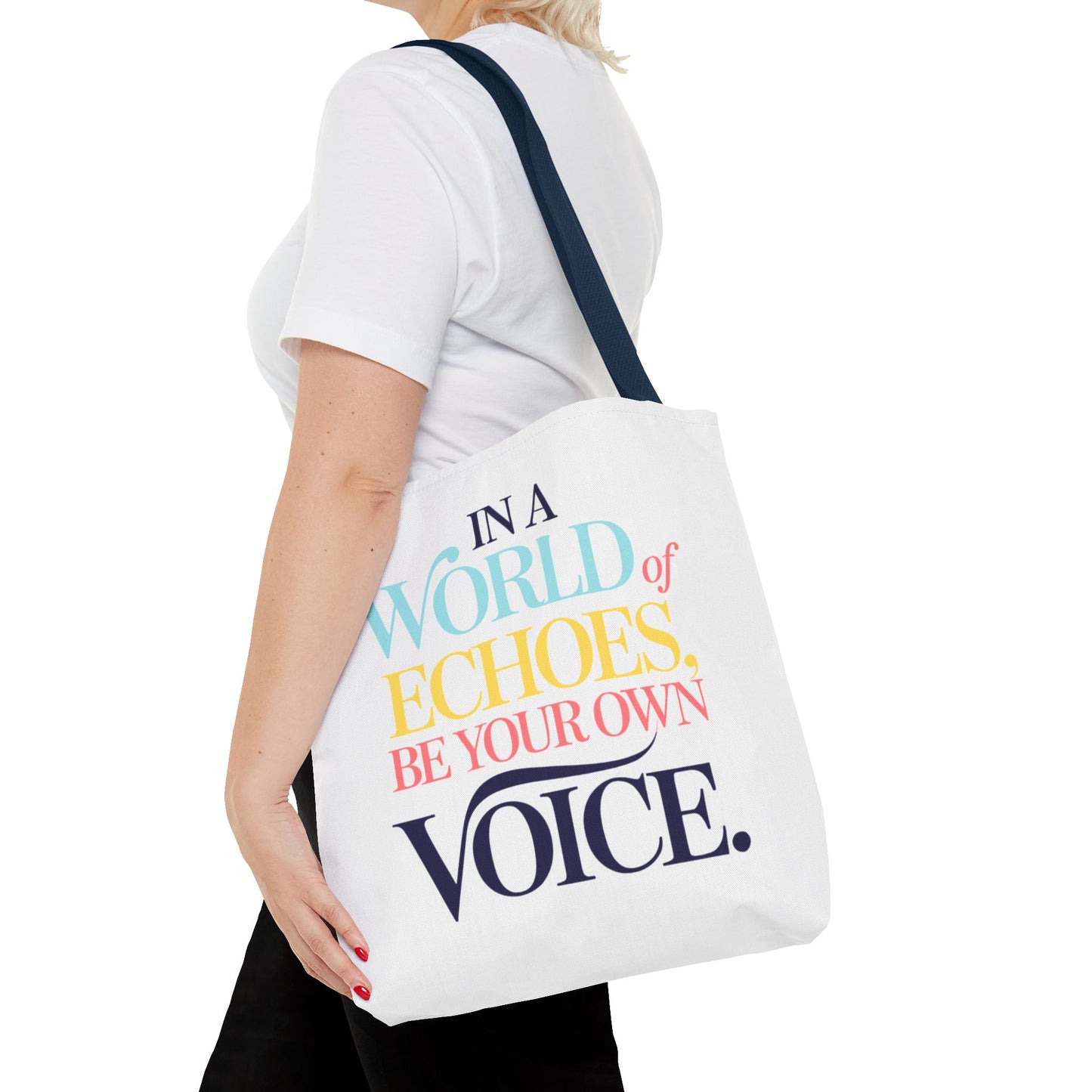 “Be Your Own Voice” Inspirational Tote Bag – Stylish, Durable, and Uniquely You