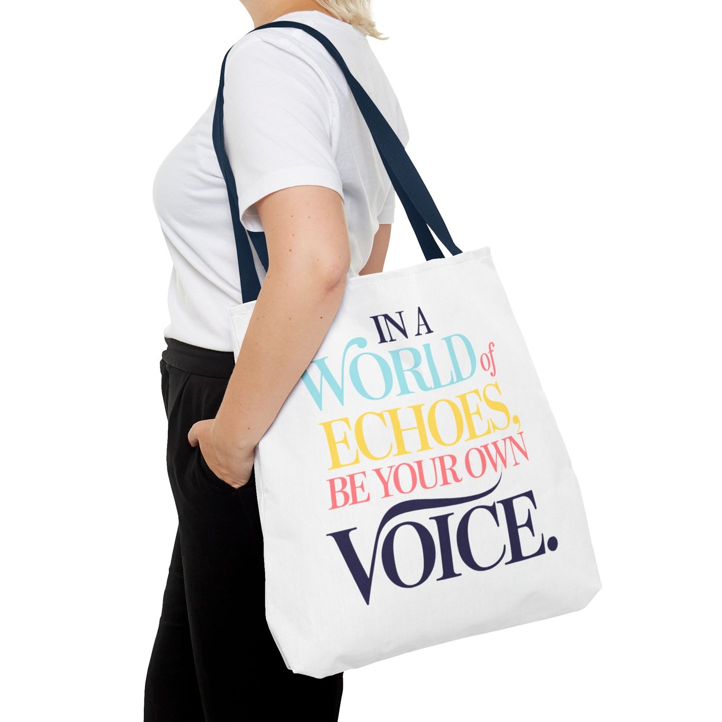 “Be Your Own Voice” Inspirational Tote Bag – Stylish, Durable, and Uniquely You
