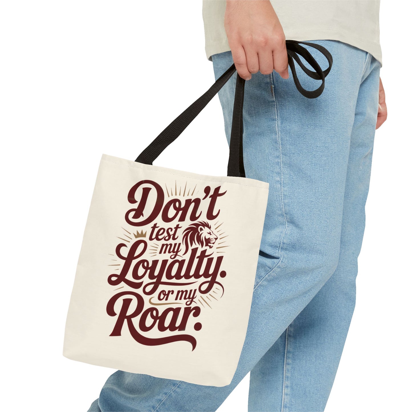 Don’t Test My Loyalty. Or My Roar. Tote Bag – Bold Leo Canvas Tote | Matches Mug & Tee | ONAT Zodiac Collection