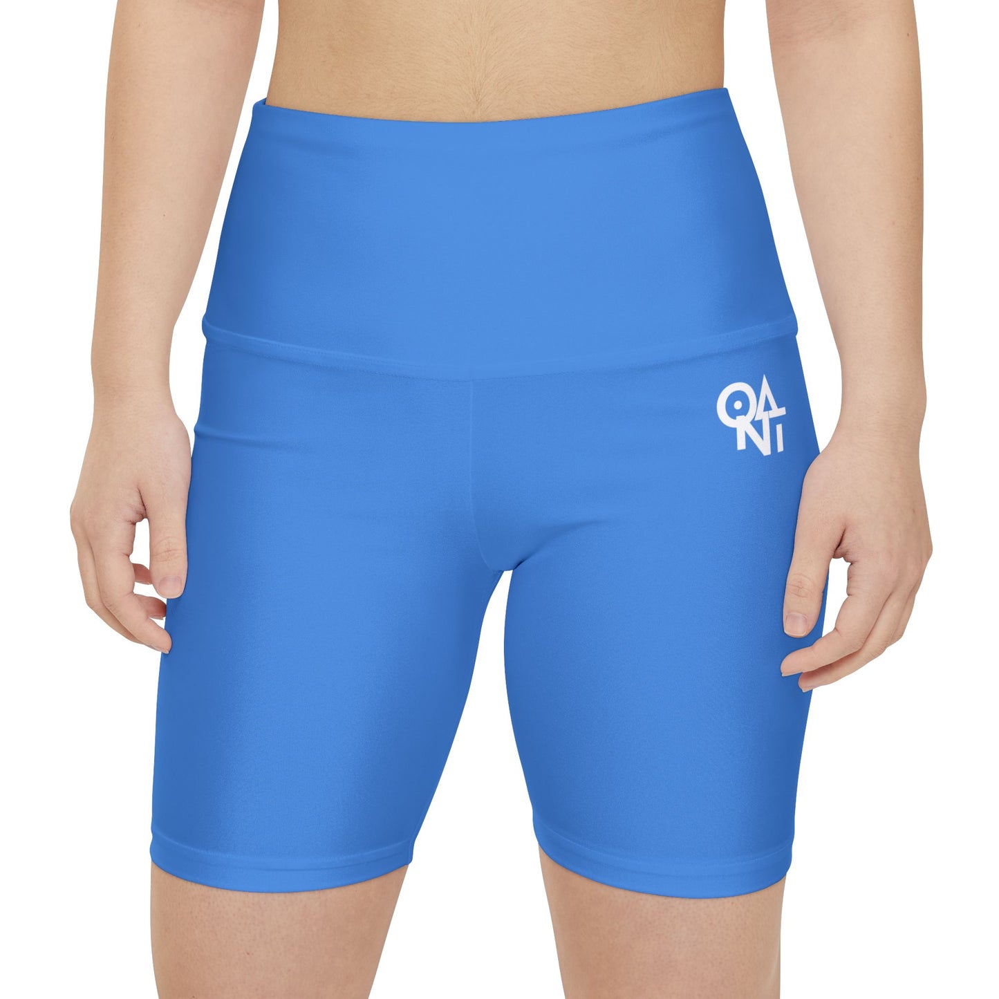 Women's Workout Shorts - Bright Sky Blue Sports Bra for Fitness Enthusiasts and Gym Goers
