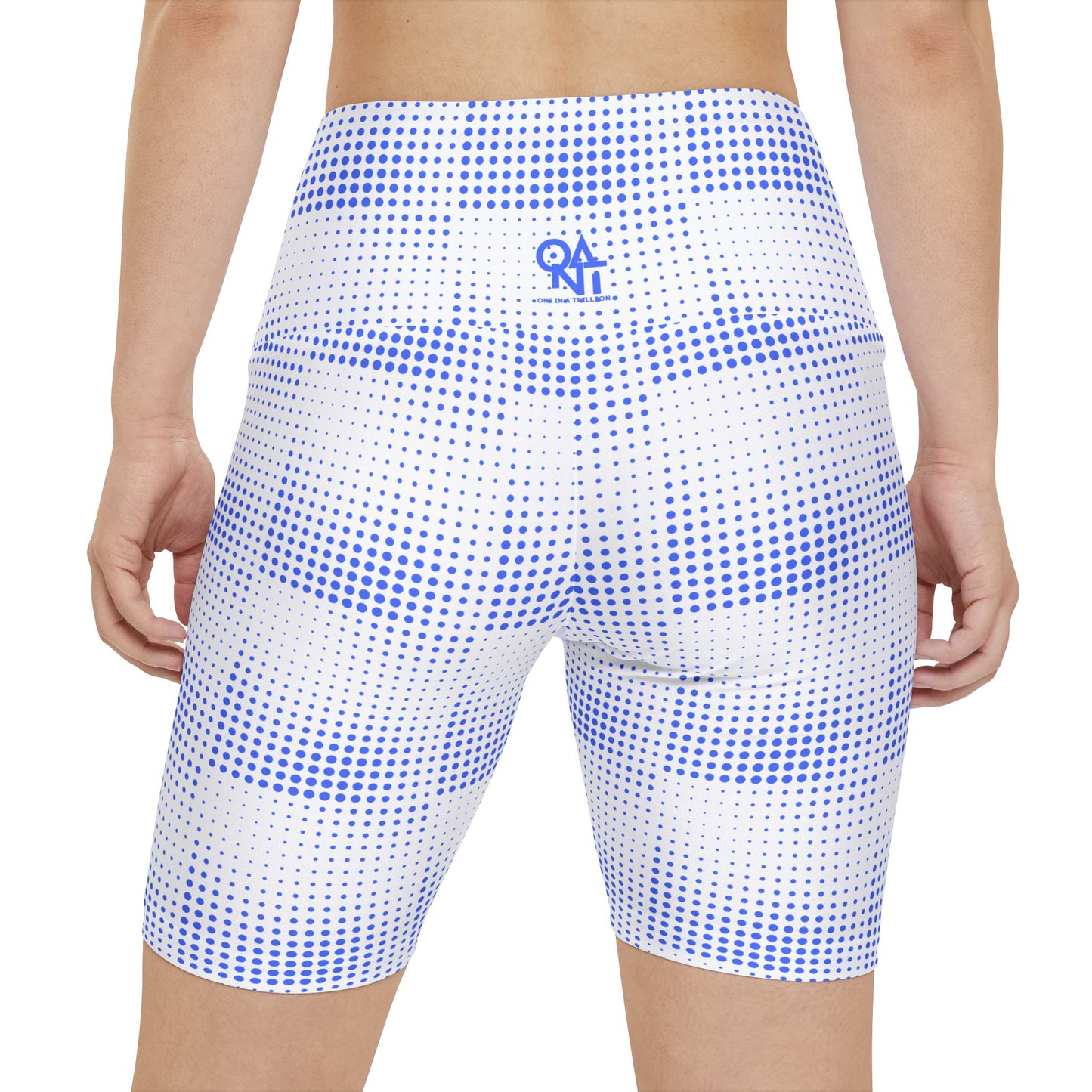 Women's Workout Shorts - Ultramarine Blue Dot Design for Bold Style and Confidence
