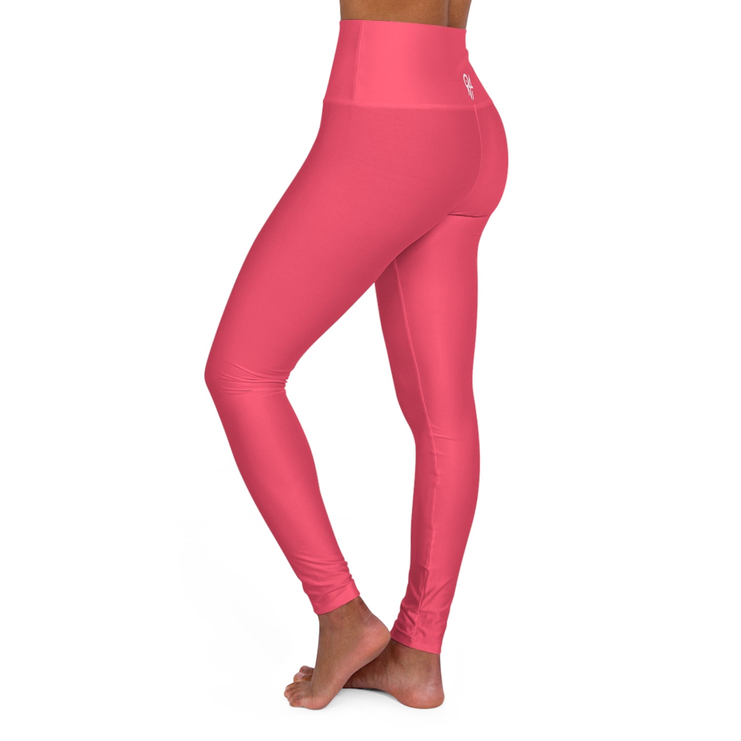 Yoga Leggings - Fiery Rose Bold Pink-Red Passionate Design