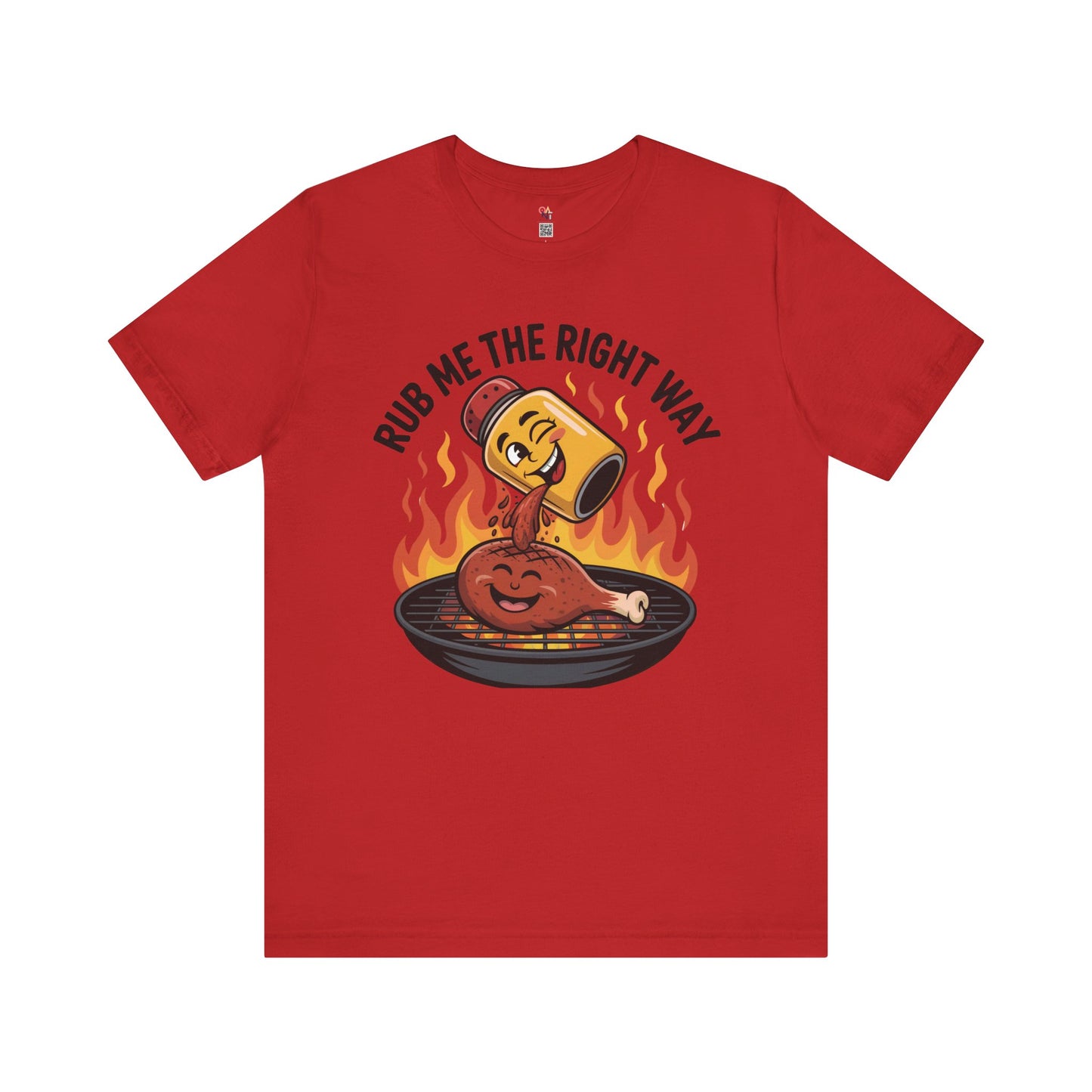 Fun Unisex T-Shirt with Cartoon Spice Shaker & Grilled Chicken Design – Playful BBQ Graphic