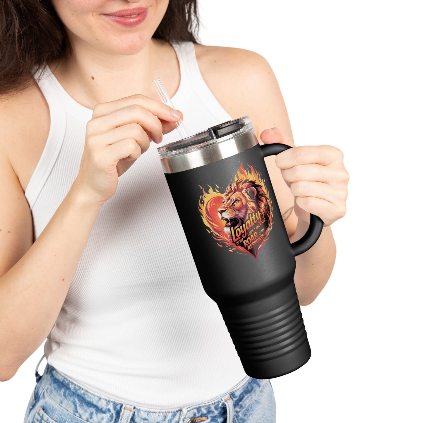 Leo Gift Set – “Loyalty Is My Love Language. Roar Is My Response.” T-Shirt, Mug, Tumbler & Tote for Leos