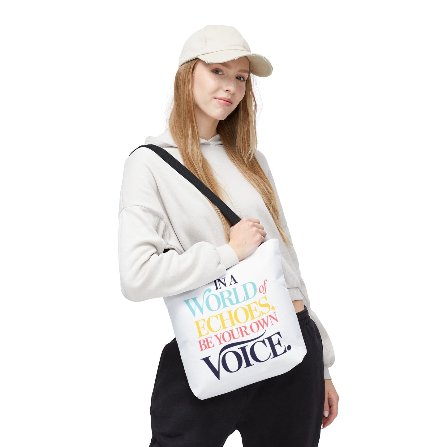 “Be Your Own Voice” Inspirational Tote Bag – Stylish, Durable, and Uniquely You