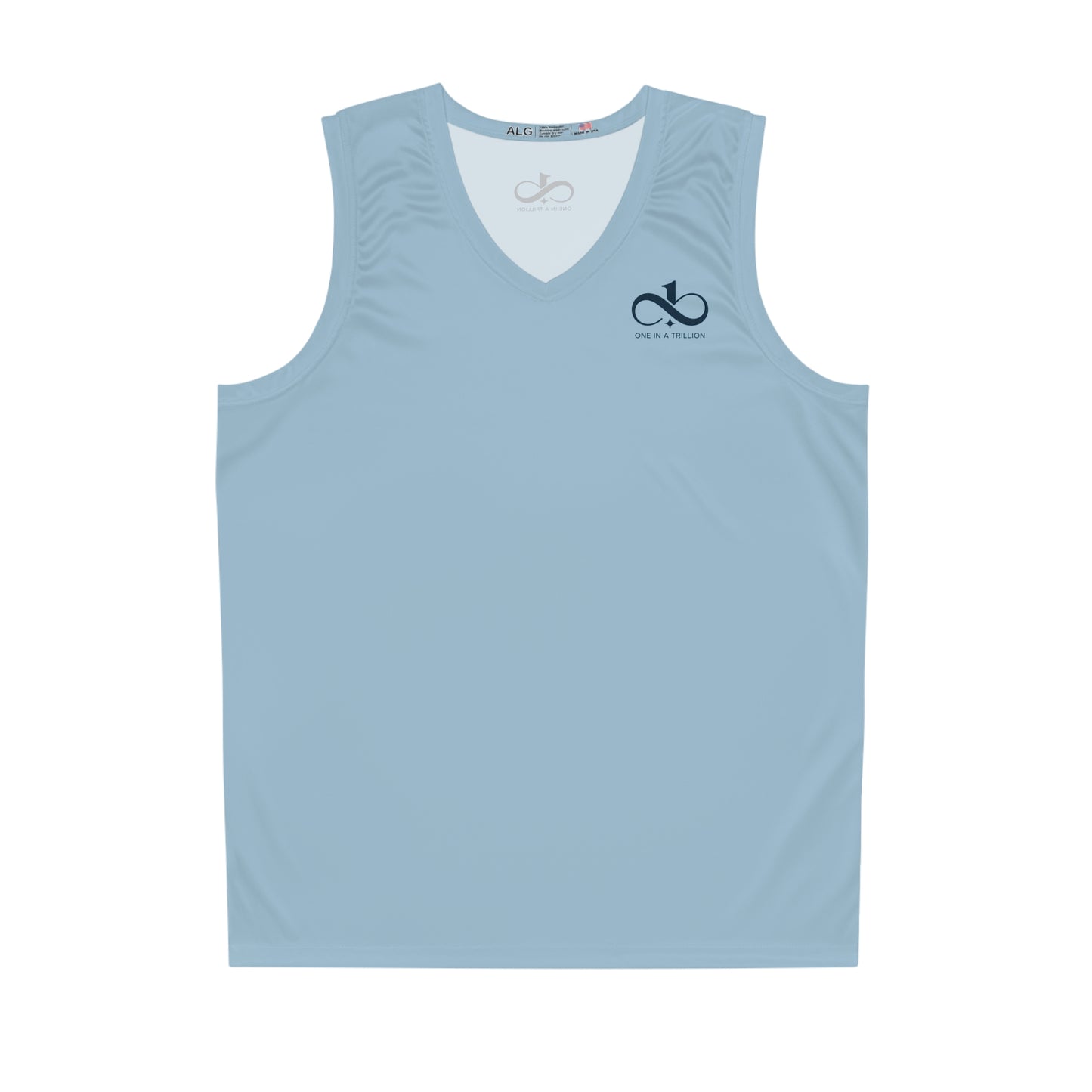 Cool Blue Basketball Jersey - One In A Trillion | Midnight Navy, Blue Calm & Coral Love Apparel Collection – Unisex, Mix & Match