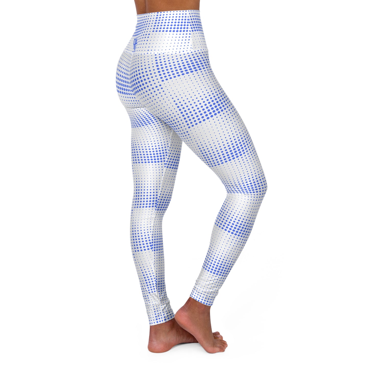 Yoga Leggings - Ultramarine Blue Dot Design for Bold Style and Confidence