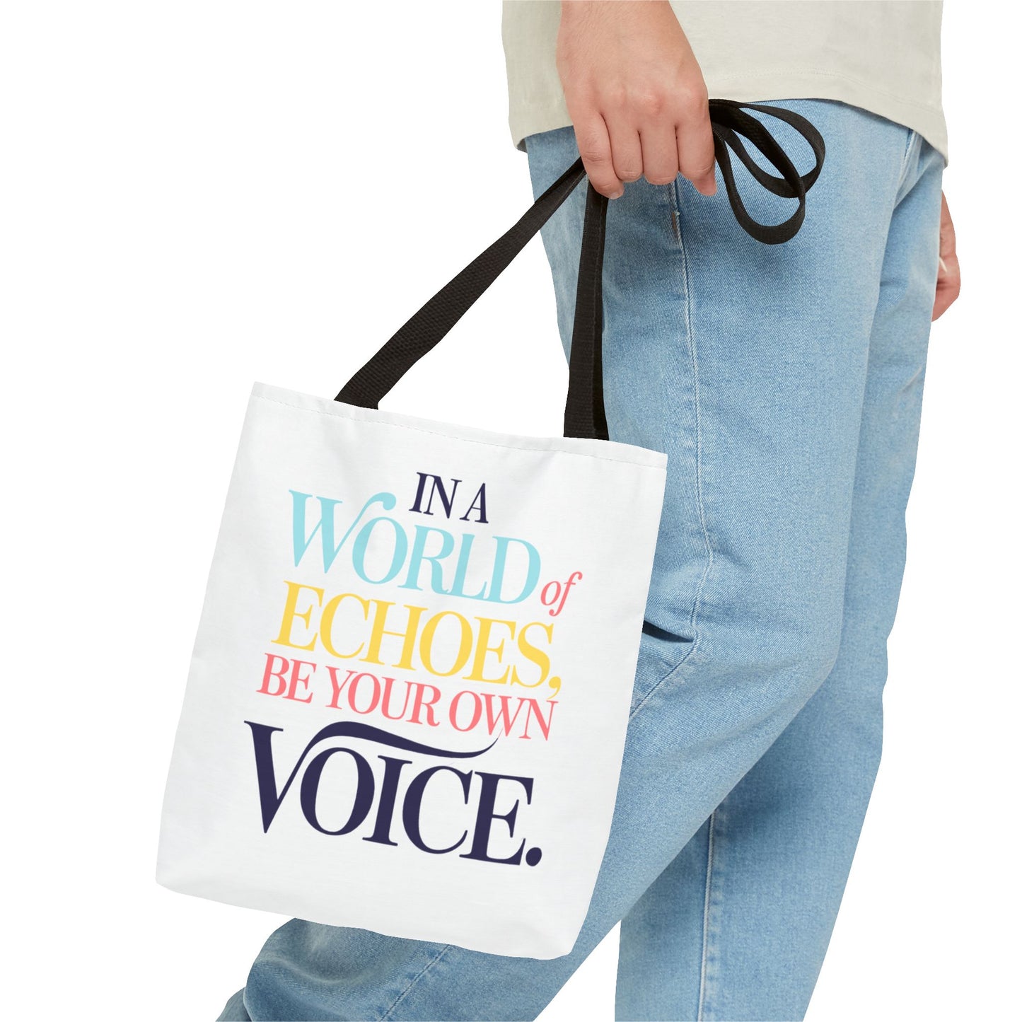 “Be Your Own Voice” Inspirational Tote Bag – Stylish, Durable, and Uniquely You