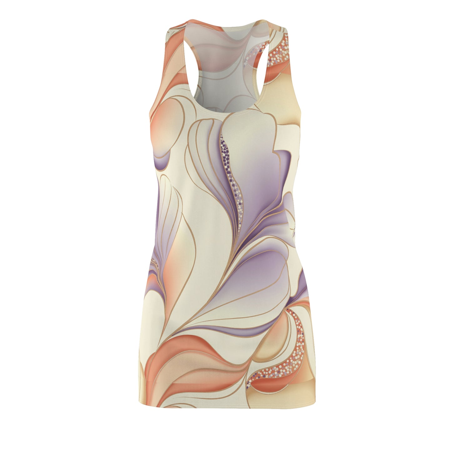 Racerback Dress - Abstract Contours Pastel Elegance Whispering Lines Lavender Rose Gold