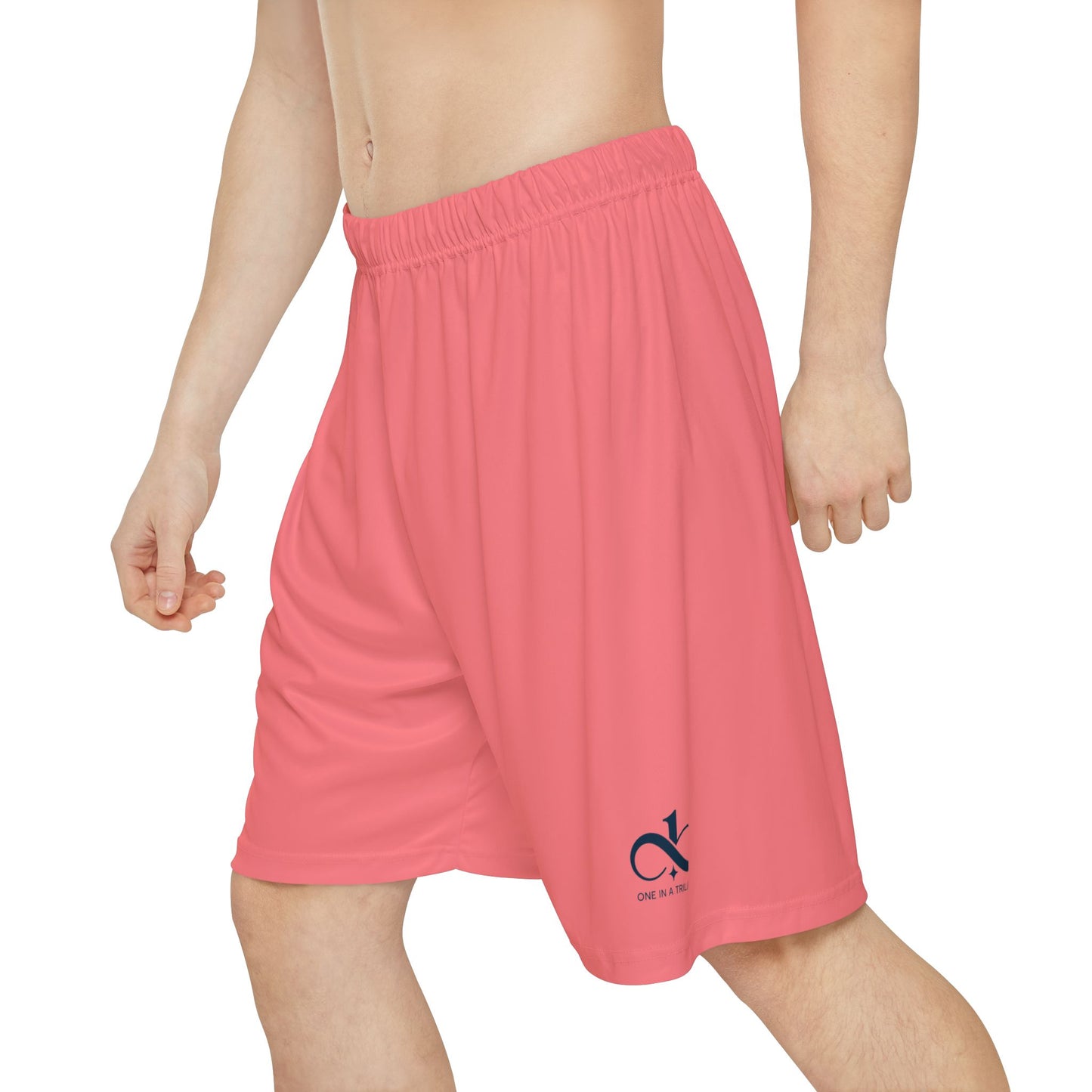 Men’s Sports Shorts-One In A Trillion | Midnight Navy, Blue Calm & Coral Love Apparel Collection – Unisex, Mix & Match