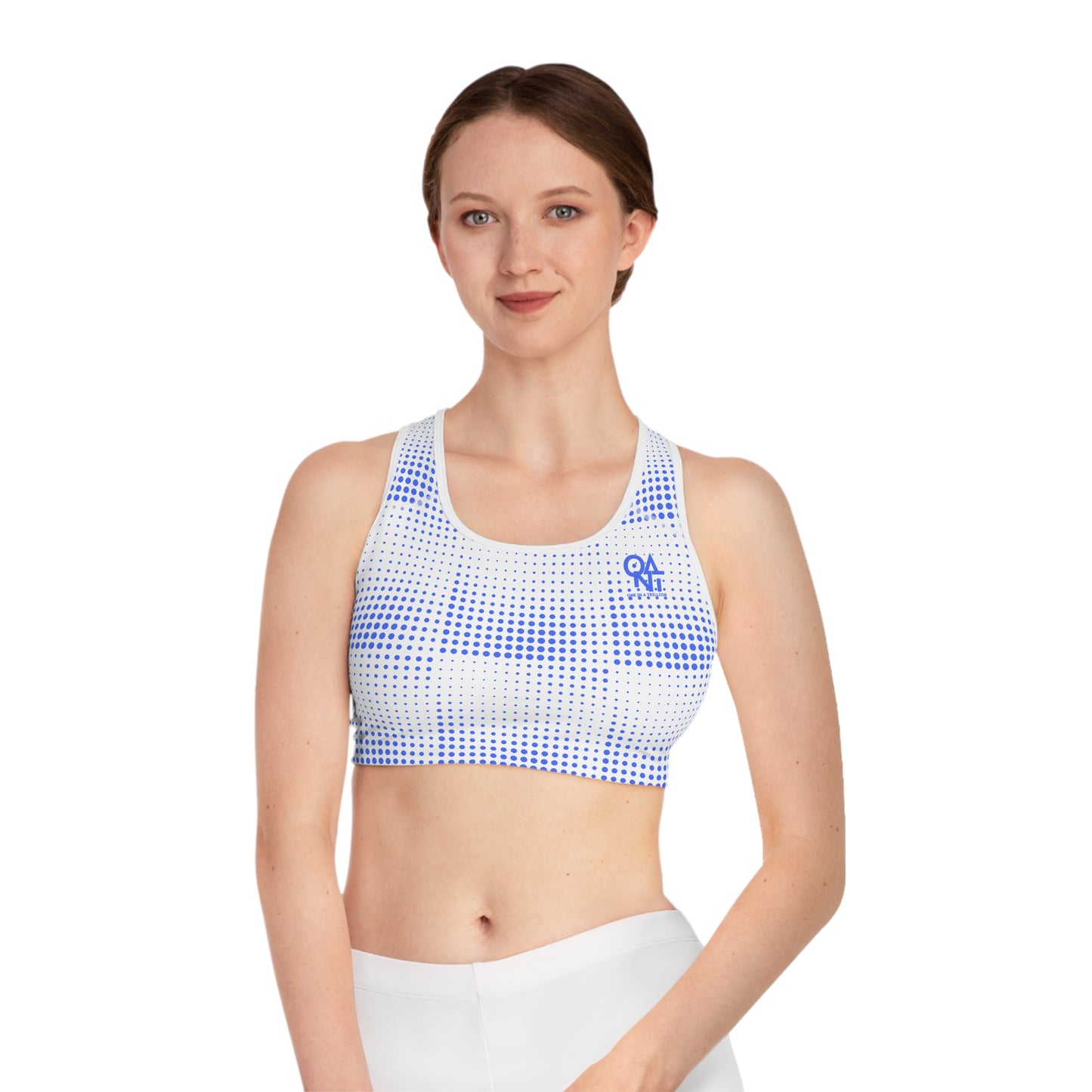 Sports Bra - Ultramarine Blue Dot Bold Simplicity Design