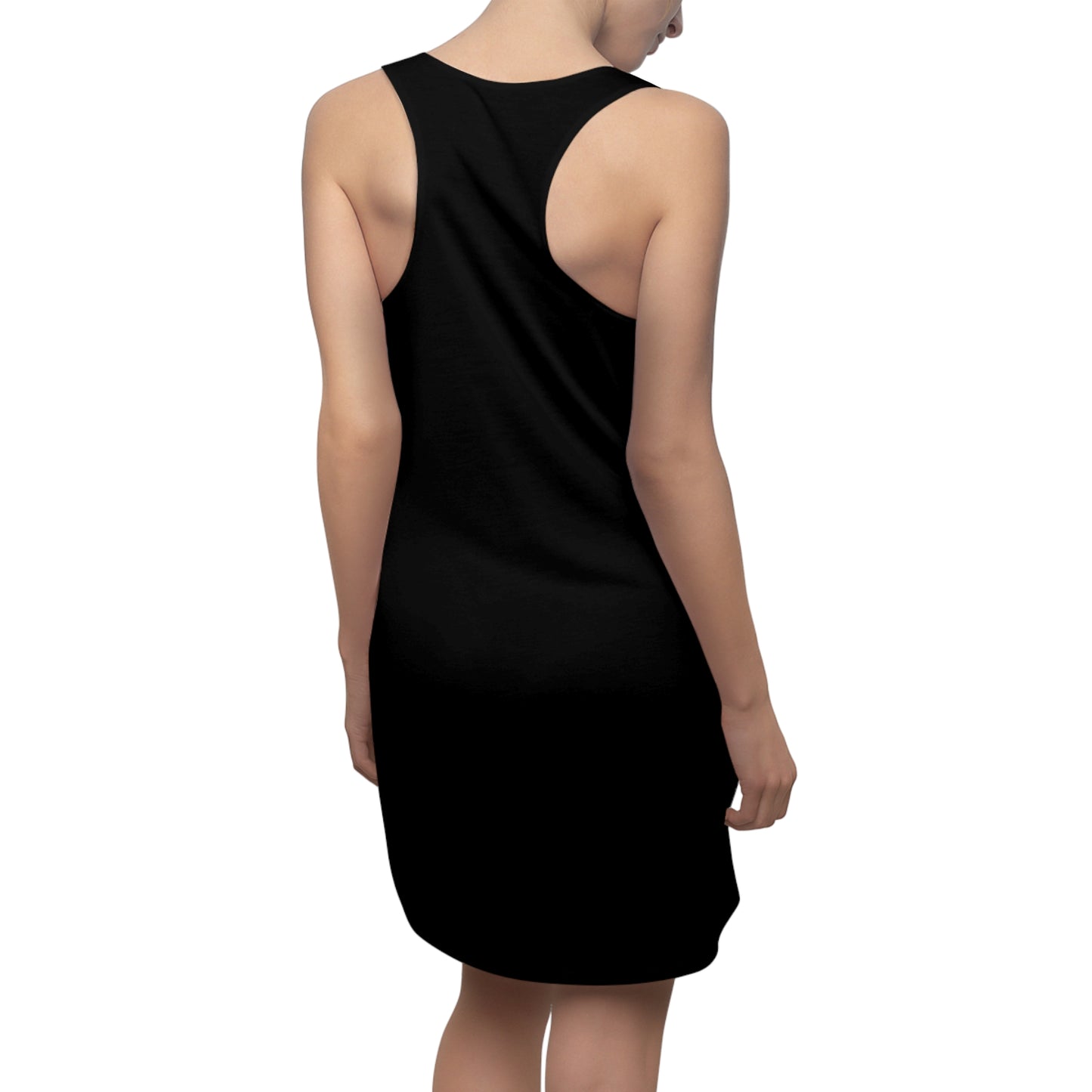 Racerback Dress Radiant Kindness Sunflower of Peace on Black