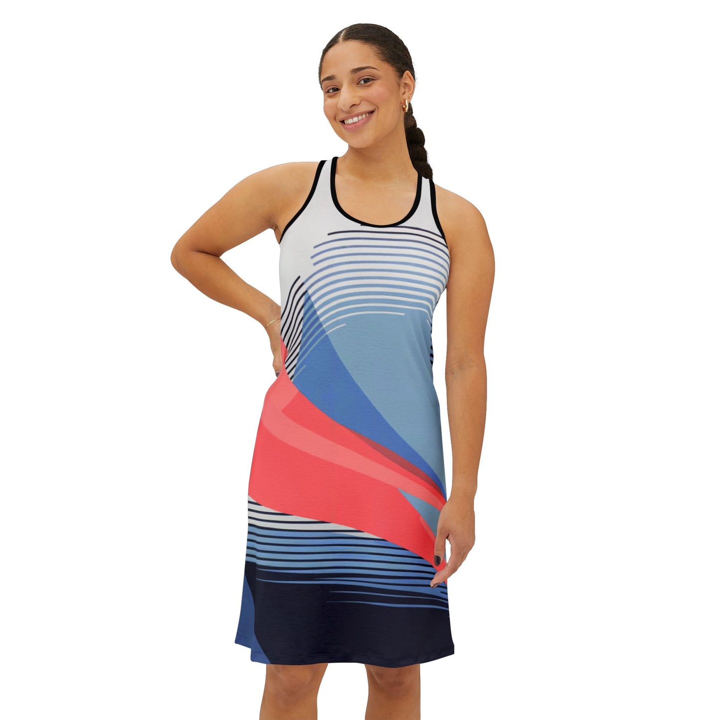 Women's Racerback Dress - One In A Trillion | Midnight Navy, Blue Calm & Coral Love Apparel Collection – Unisex, Mix & Match