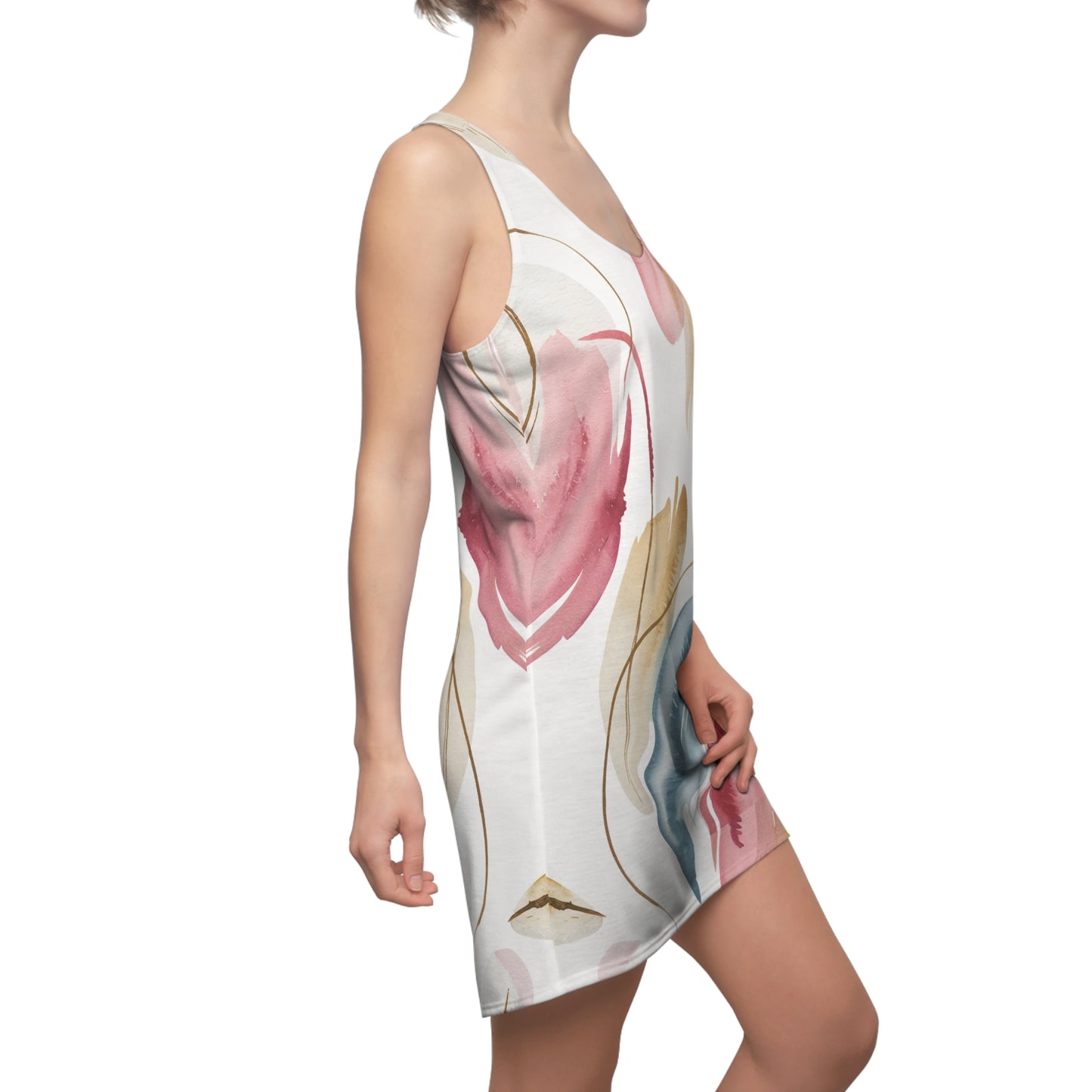 Racerback Dress - Abstract Watercolor Bliss Soft Hues Fluid Expression