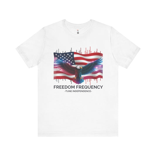 Freedom Frequency T-Shirt - Futuristic American Flag & Eagle Design | July 4th Apparel