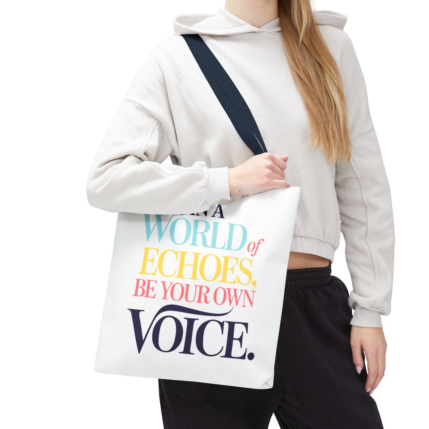 “Be Your Own Voice” Inspirational Tote Bag – Stylish, Durable, and Uniquely You