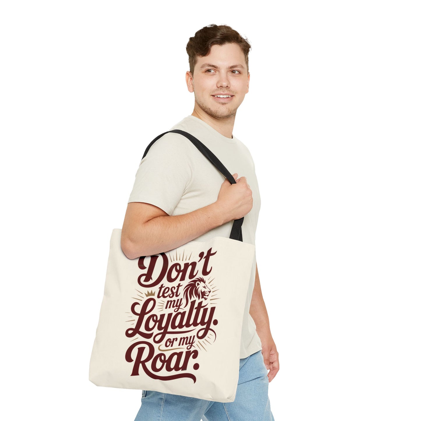 Don’t Test My Loyalty. Or My Roar. Tote Bag – Bold Leo Canvas Tote | Matches Mug & Tee | ONAT Zodiac Collection