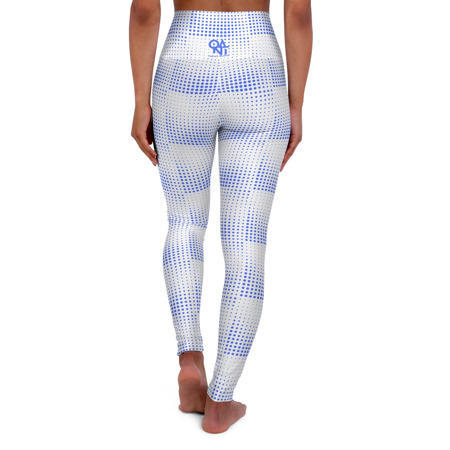 Yoga Leggings - Ultramarine Blue Dot Design for Bold Style and Confidence
