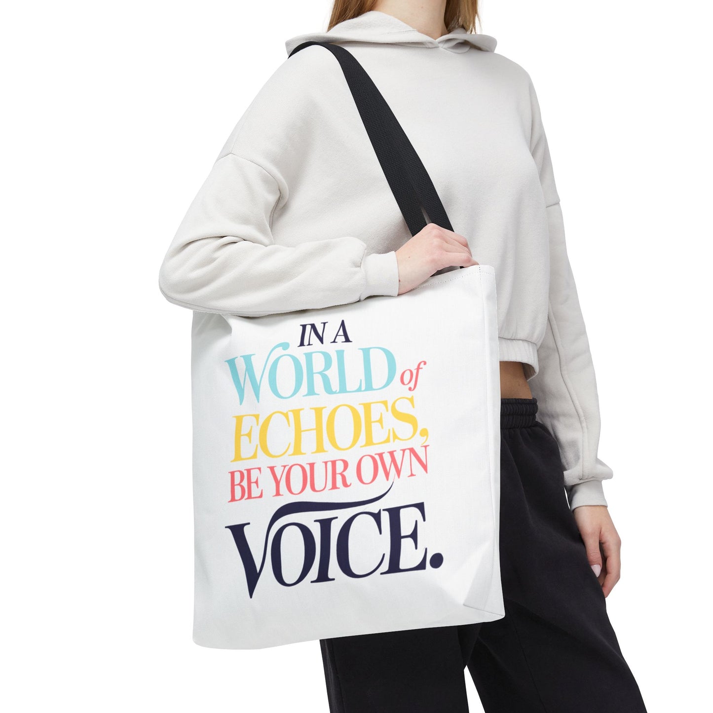 “Be Your Own Voice” Inspirational Tote Bag – Stylish, Durable, and Uniquely You