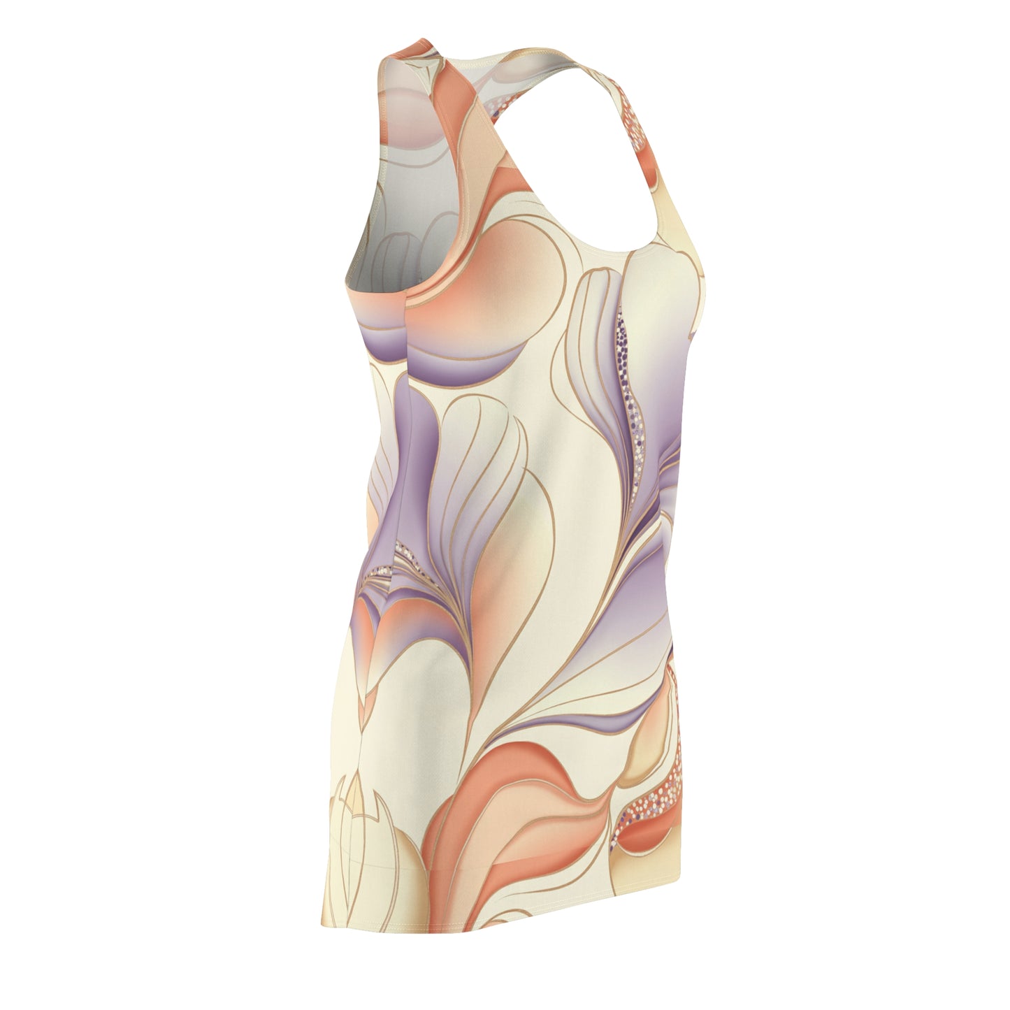 Racerback Dress - Abstract Contours Pastel Elegance Whispering Lines Lavender Rose Gold