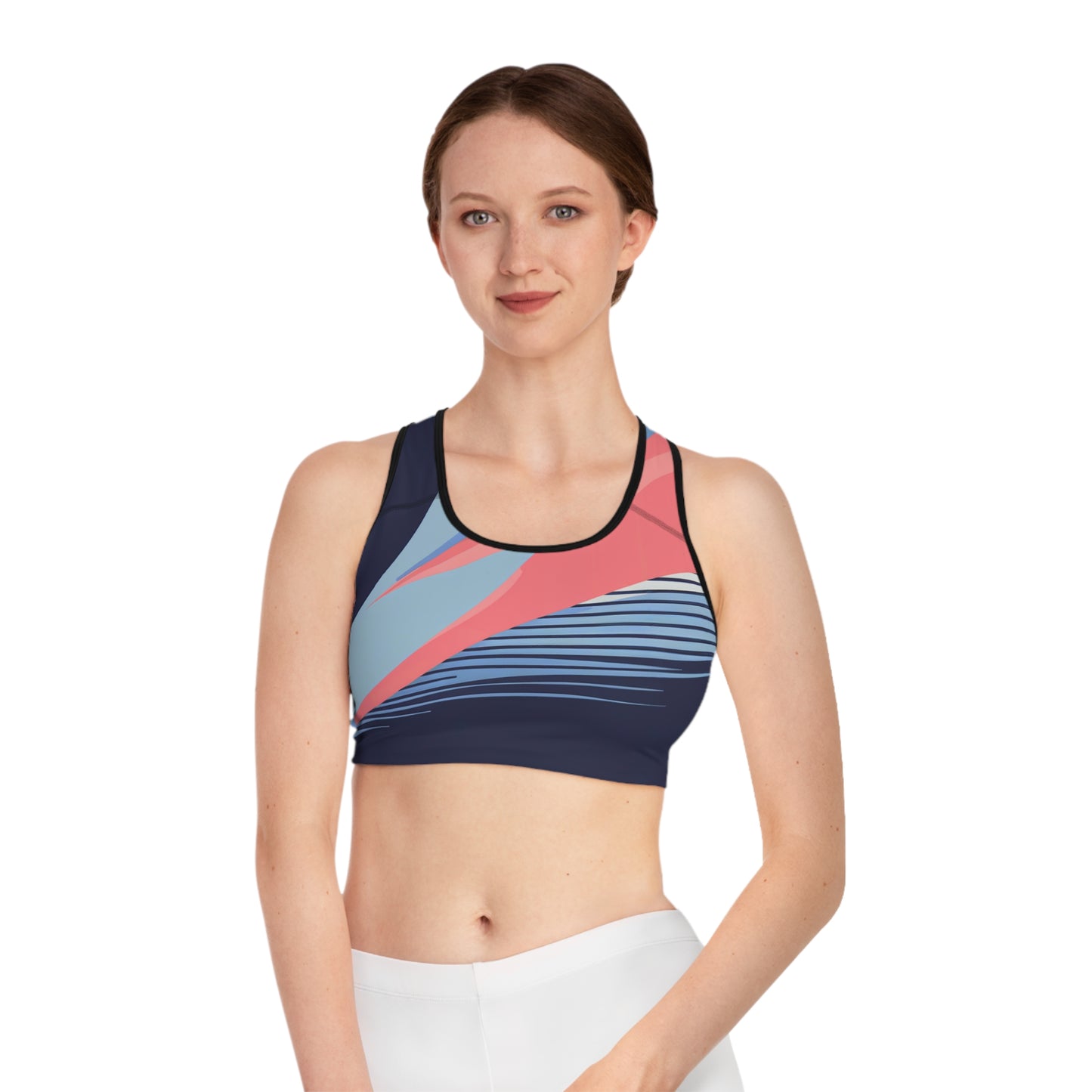 Sports Bra – One In A Trillion | Midnight Navy, Blue Calm & Coral Love Apparel Collection – Unisex, Mix & Match