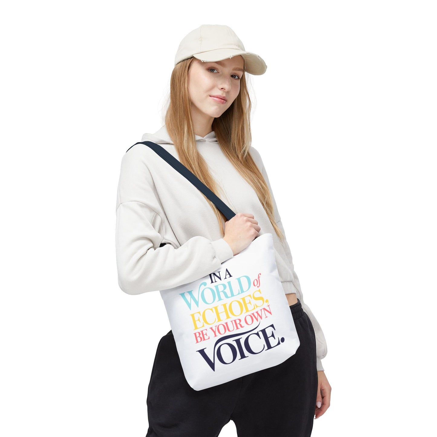 “Be Your Own Voice” Inspirational Tote Bag – Stylish, Durable, and Uniquely You