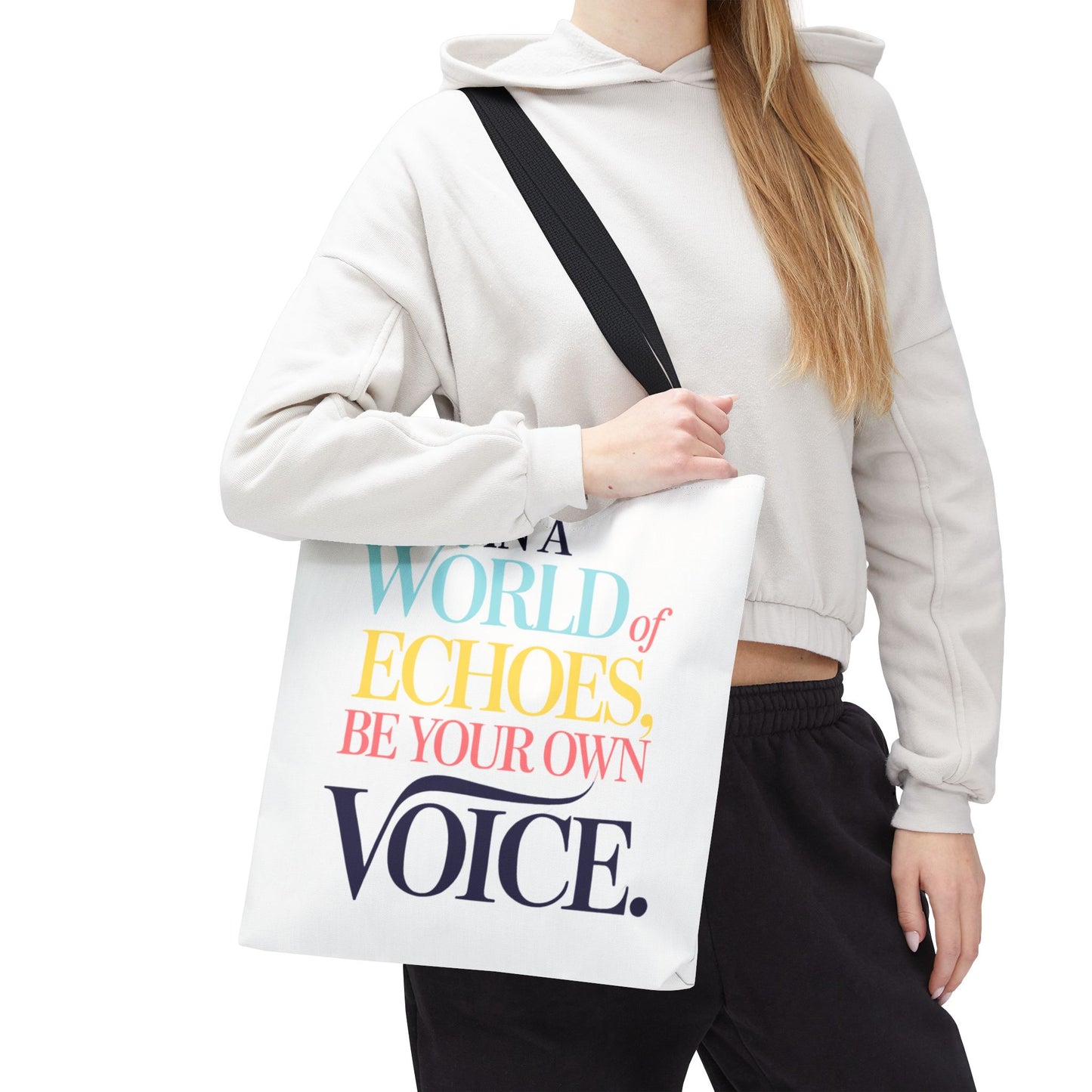 “Be Your Own Voice” Inspirational Tote Bag – Stylish, Durable, and Uniquely You
