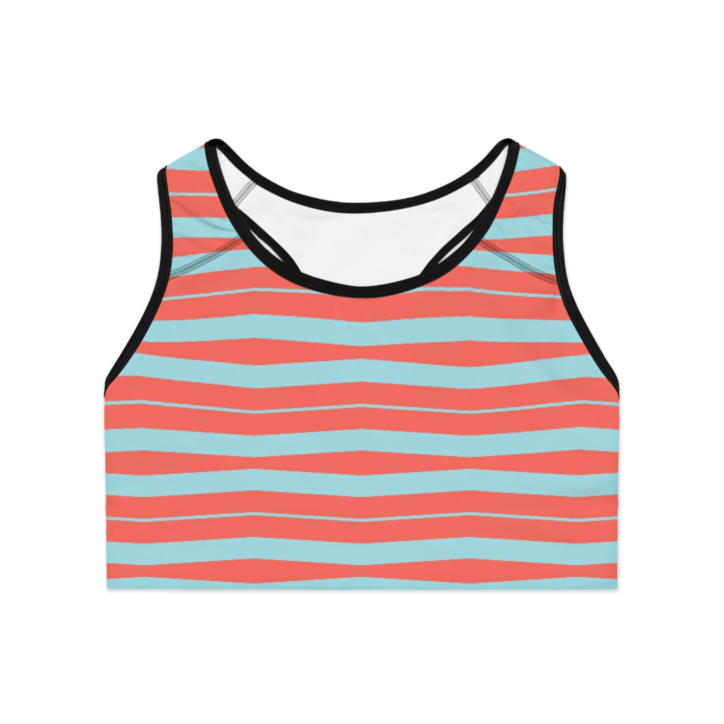 Calm Blue & Coral Sports Bra