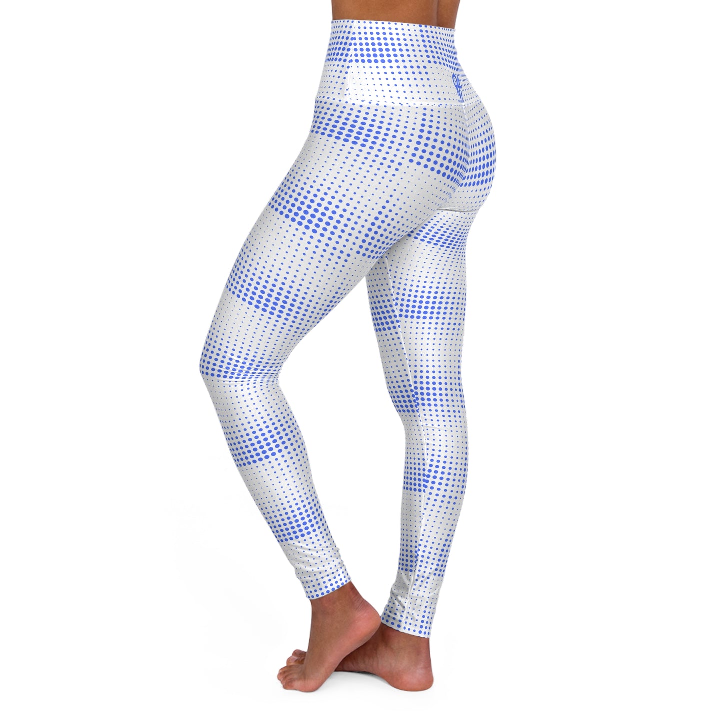 Yoga Leggings - Ultramarine Blue Dot Design for Bold Style and Confidence