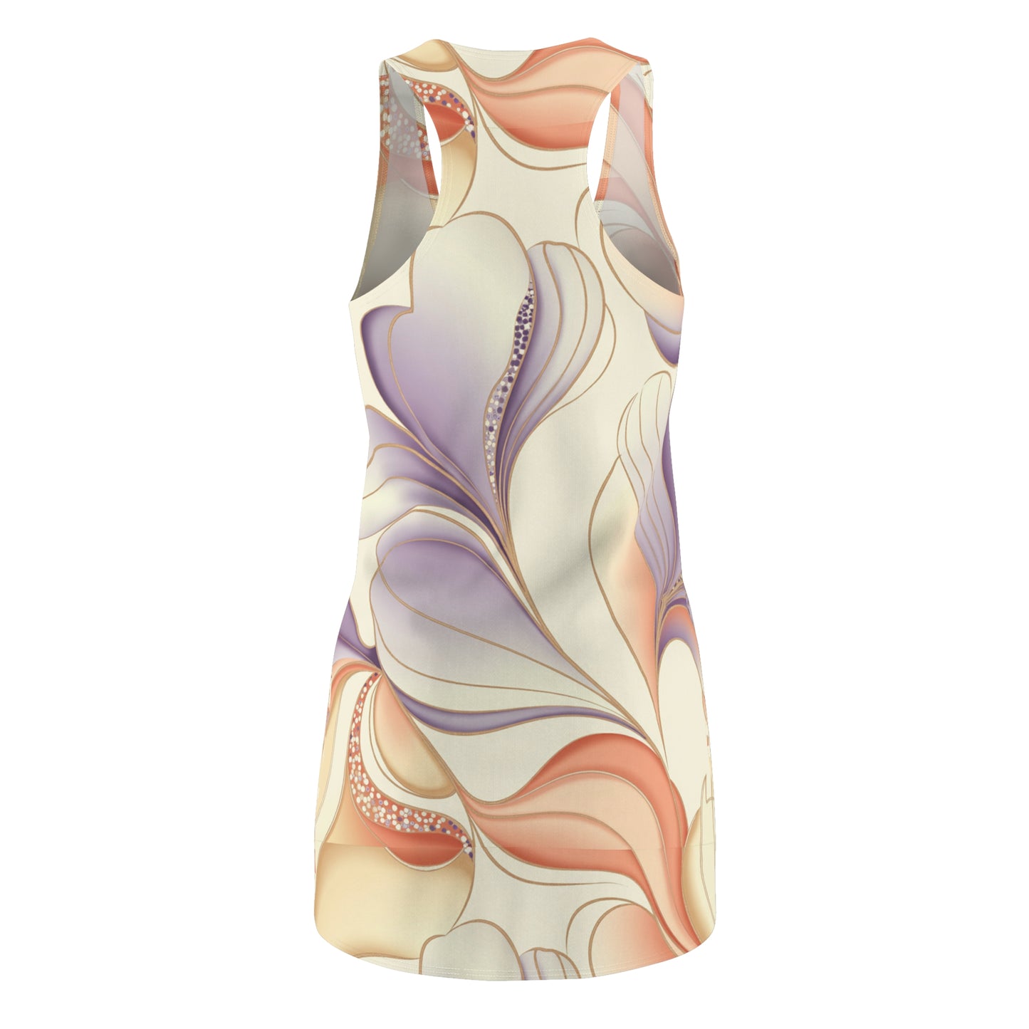 Racerback Dress - Abstract Contours Pastel Elegance Whispering Lines Lavender Rose Gold