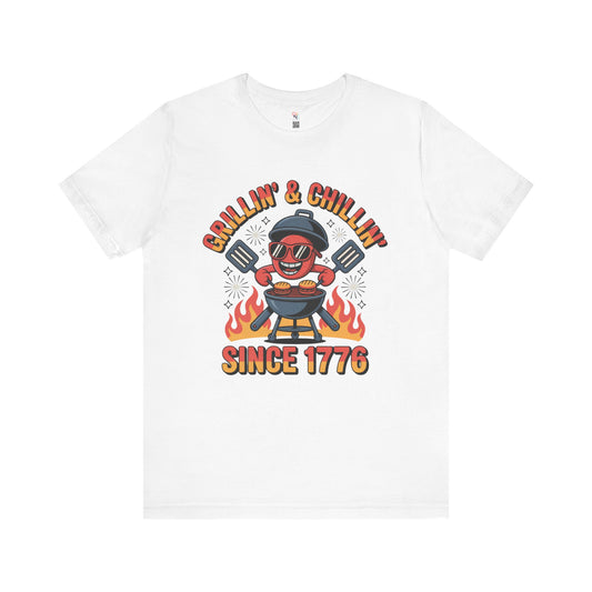 "Grillin’ & Chillin’ Since 1776" BBQ Unisex T-Shirt – Perfect for Summer Parties & Independence Day
