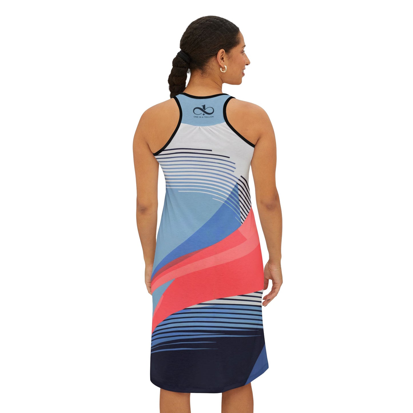 Women's Racerback Dress - One In A Trillion | Midnight Navy, Blue Calm & Coral Love Apparel Collection – Unisex, Mix & Match