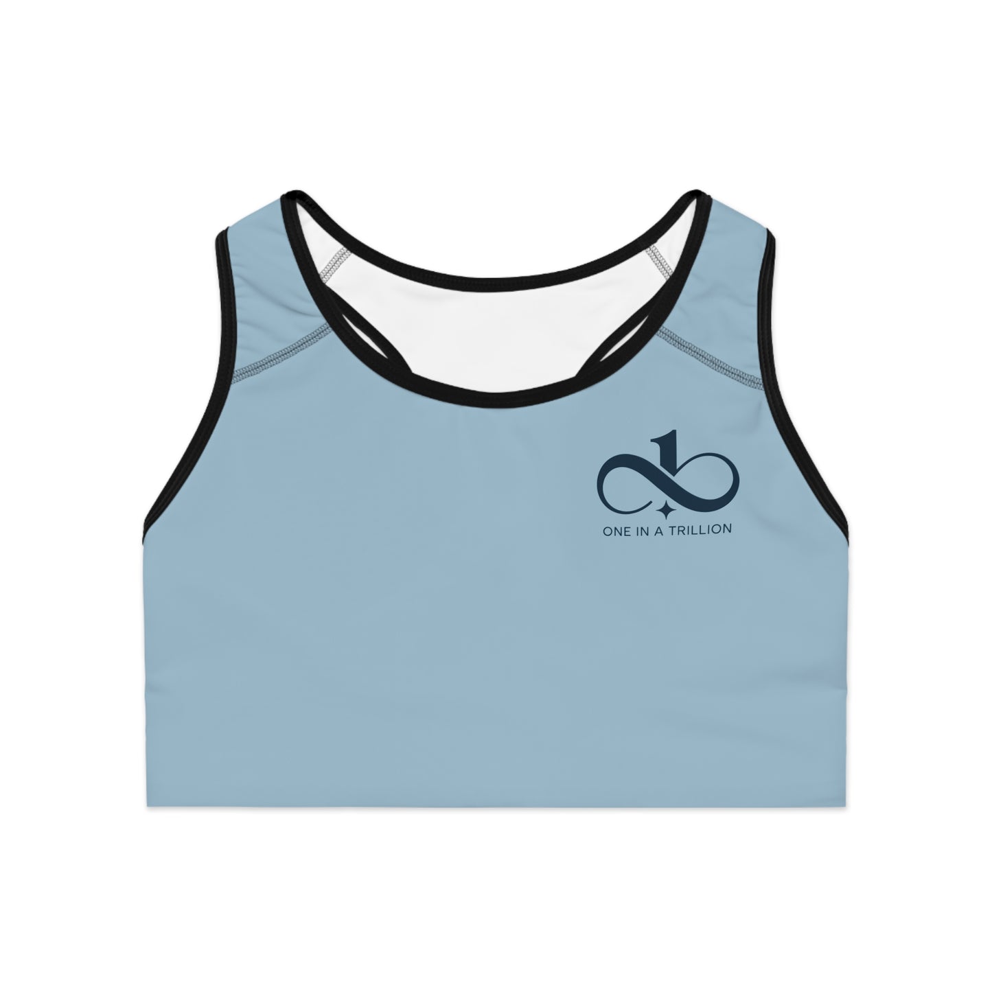Sports Bra – One In A Trillion | Midnight Navy, Blue Calm & Coral Love Apparel Collection – Unisex, Mix & Match