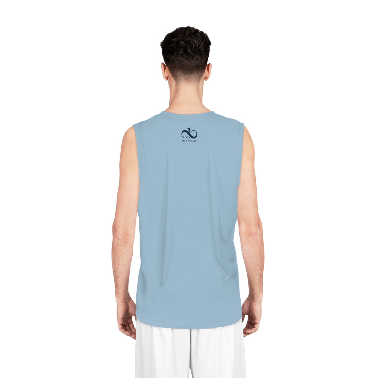 Cool Blue Basketball Jersey - One In A Trillion | Midnight Navy, Blue Calm & Coral Love Apparel Collection – Unisex, Mix & Match