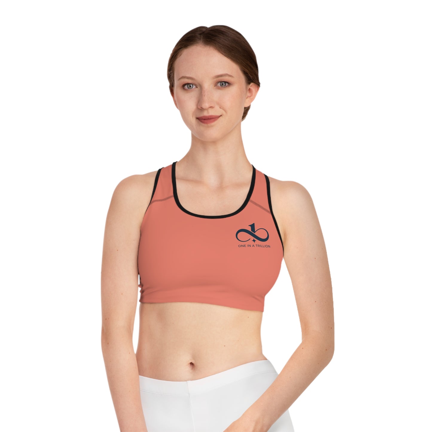Sports Bra – One In A Trillion | Midnight Navy, Blue Calm & Coral Love Apparel Collection – Unisex, Mix & Match