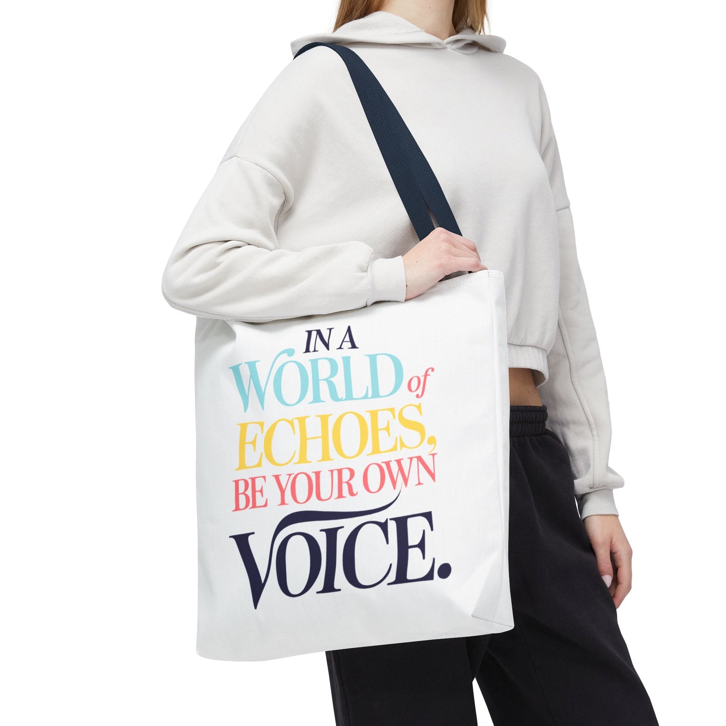 “Be Your Own Voice” Inspirational Tote Bag – Stylish, Durable, and Uniquely You