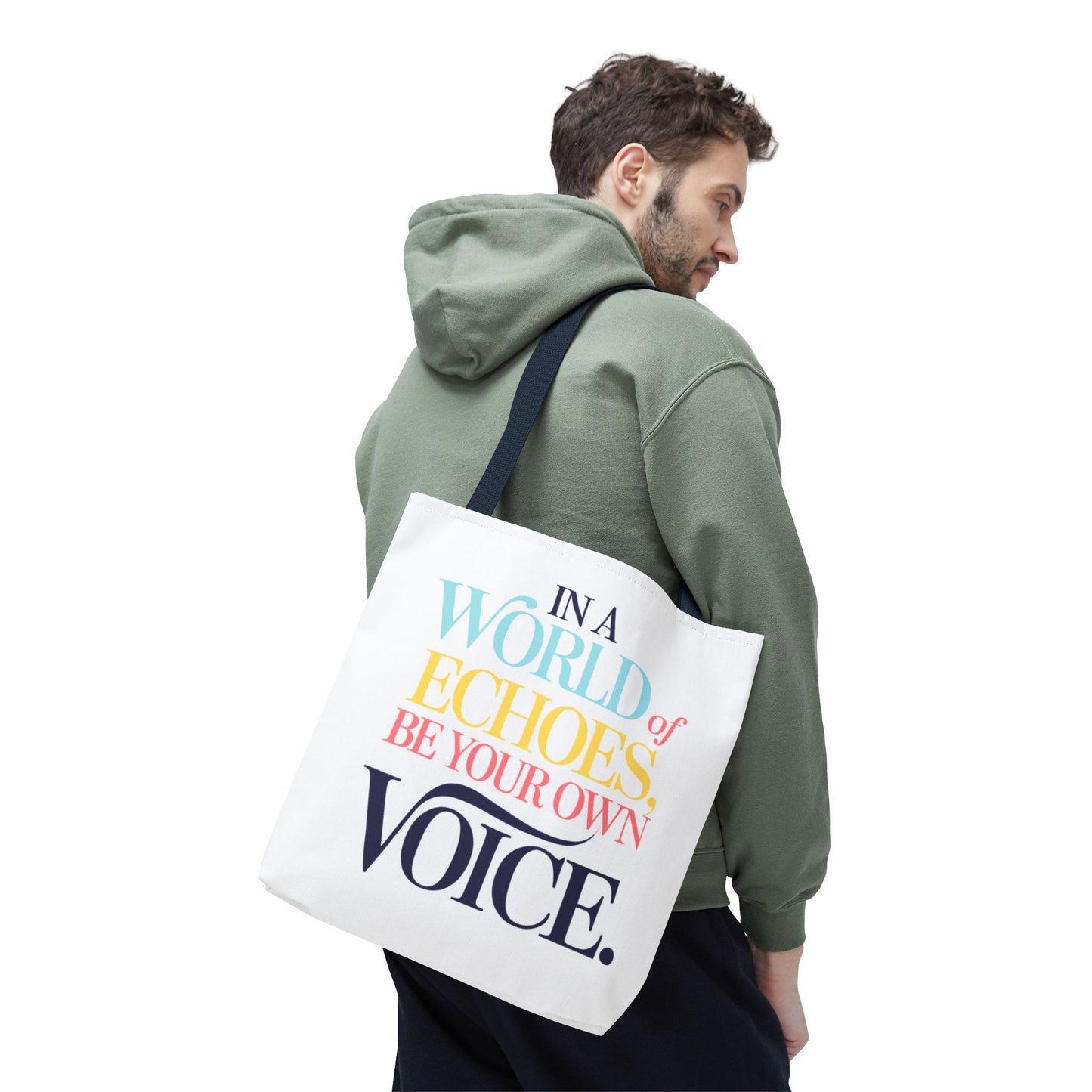 “Be Your Own Voice” Inspirational Tote Bag – Stylish, Durable, and Uniquely You