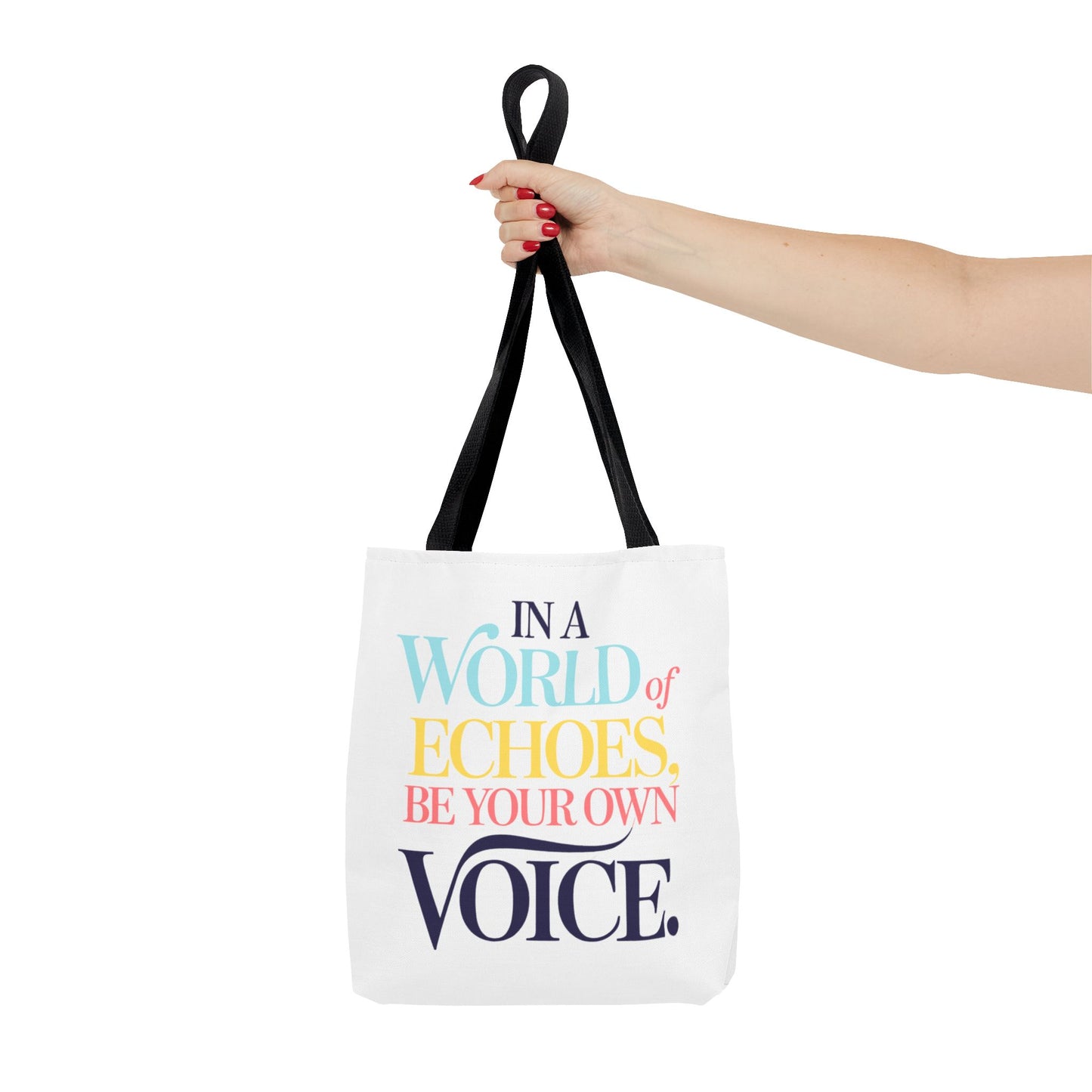 “Be Your Own Voice” Inspirational Tote Bag – Stylish, Durable, and Uniquely You