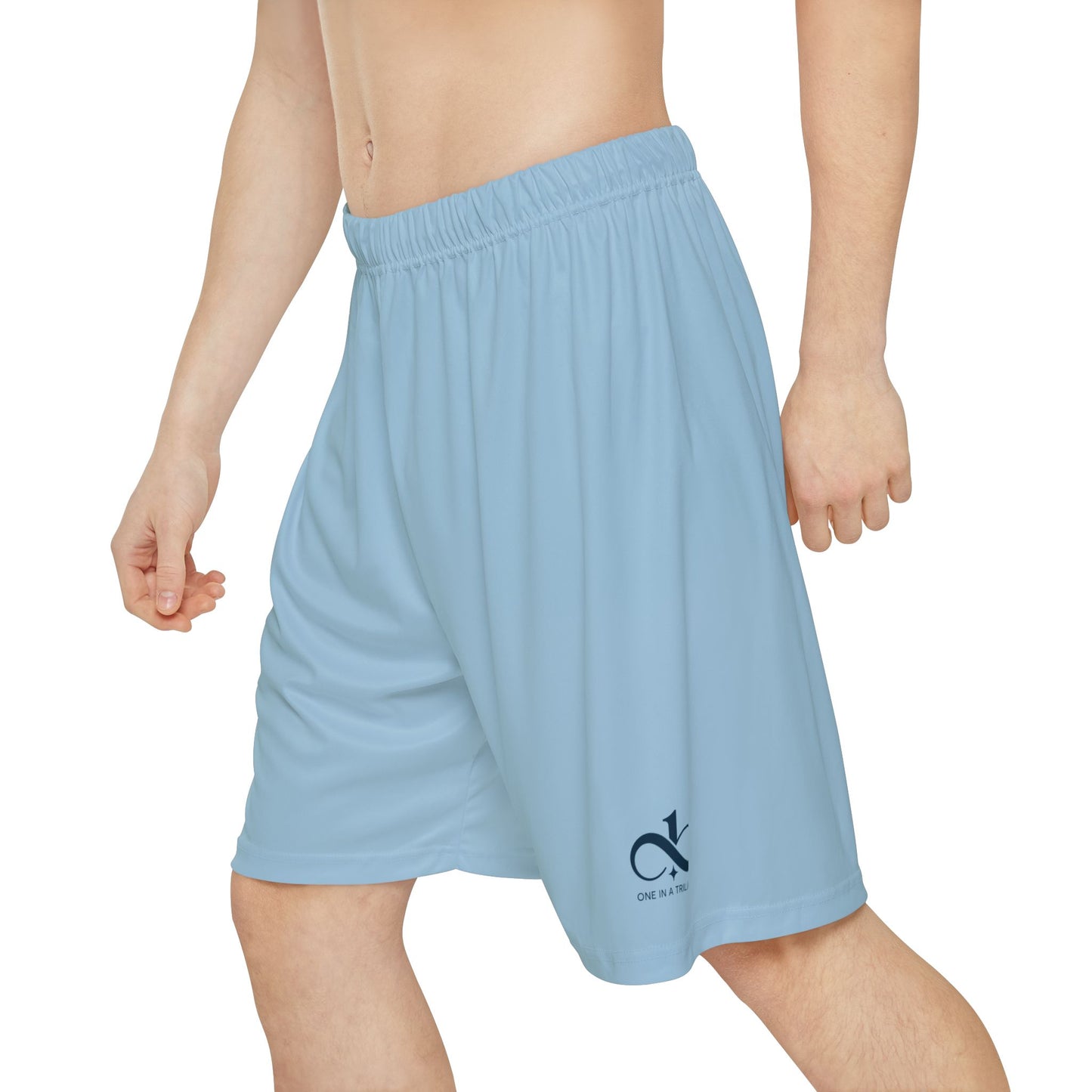Men’s Sports Shorts-One In A Trillion | Midnight Navy, Blue Calm & Coral Love Apparel Collection – Unisex, Mix & Match