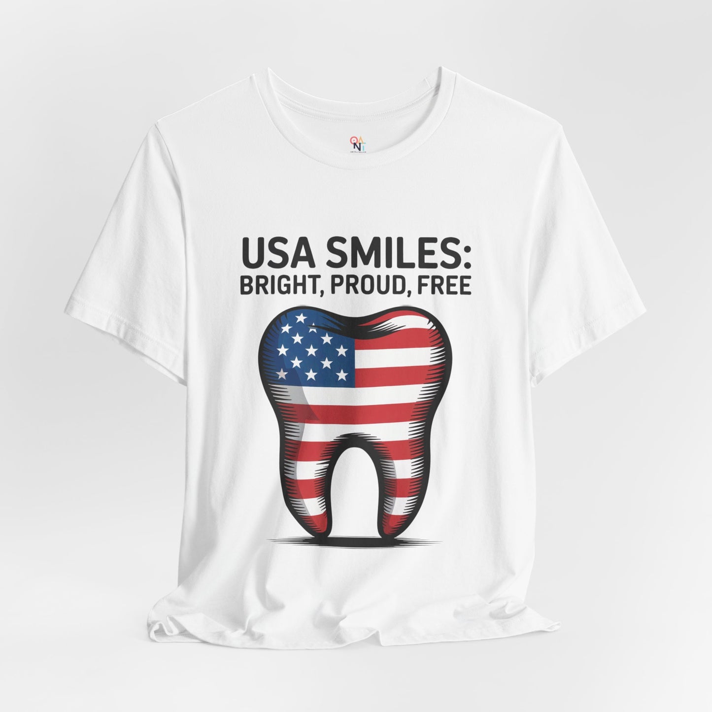 USA Smiles T-Shirt – Patriotic Dental Tee for 4th of July | Bright, Proud, Free
