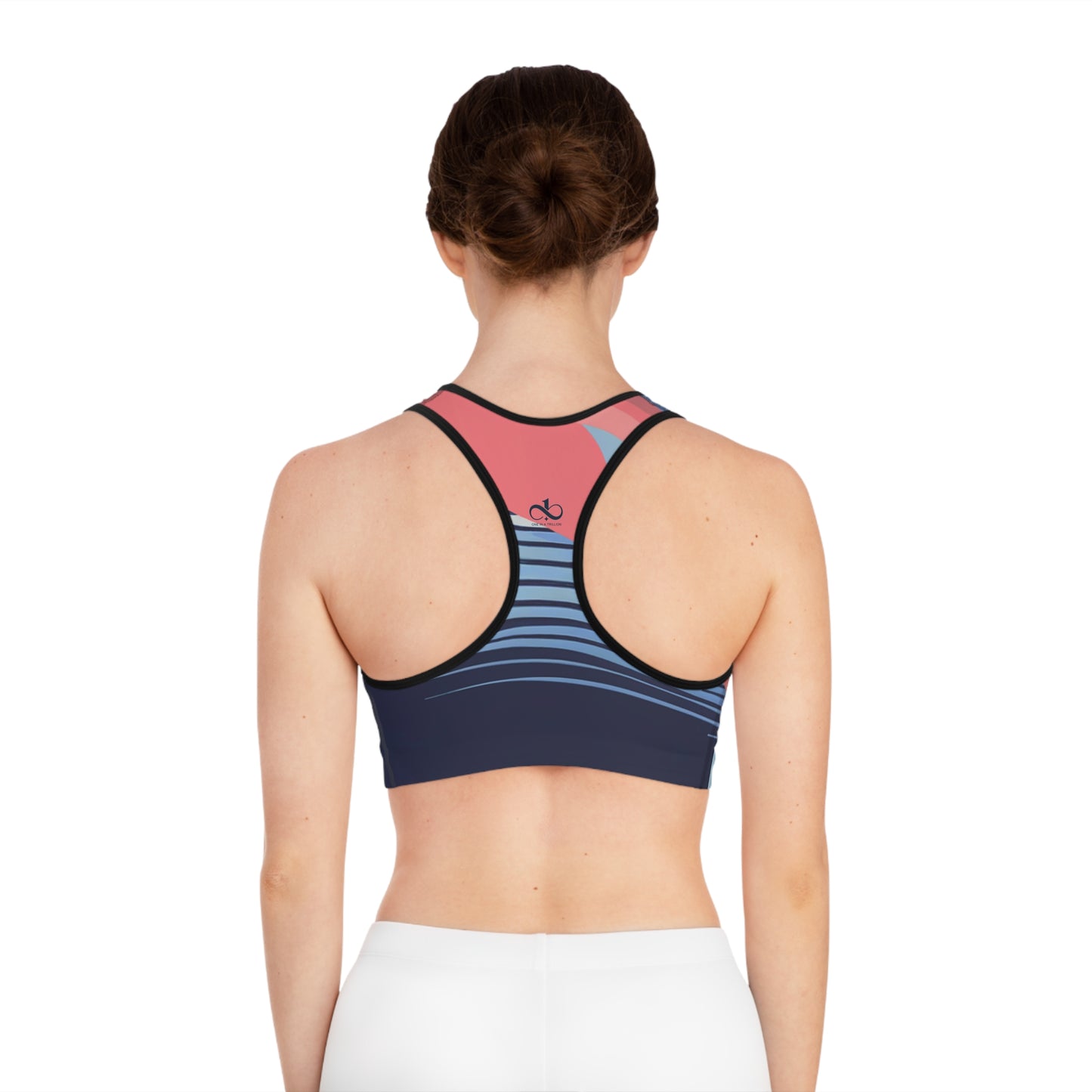 Sports Bra – One In A Trillion | Midnight Navy, Blue Calm & Coral Love Apparel Collection – Unisex, Mix & Match