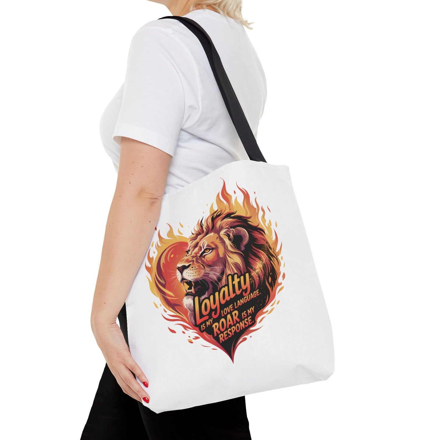 Leo Gift Set – “Loyalty Is My Love Language. Roar Is My Response.” T-Shirt, Mug, Tumbler & Tote for Leos