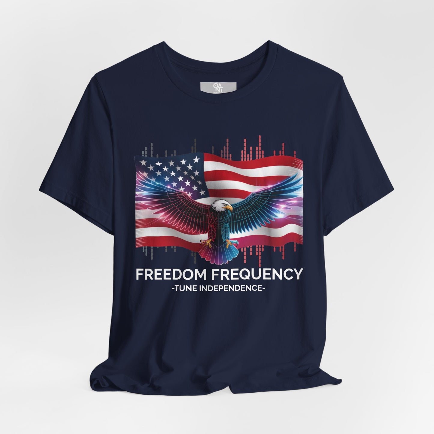 Freedom Frequency T-Shirt - Futuristic American Flag & Eagle Design | July 4th Apparel