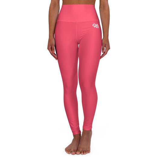 Yoga Leggings - Fiery Rose Bold Pink-Red Passionate Design