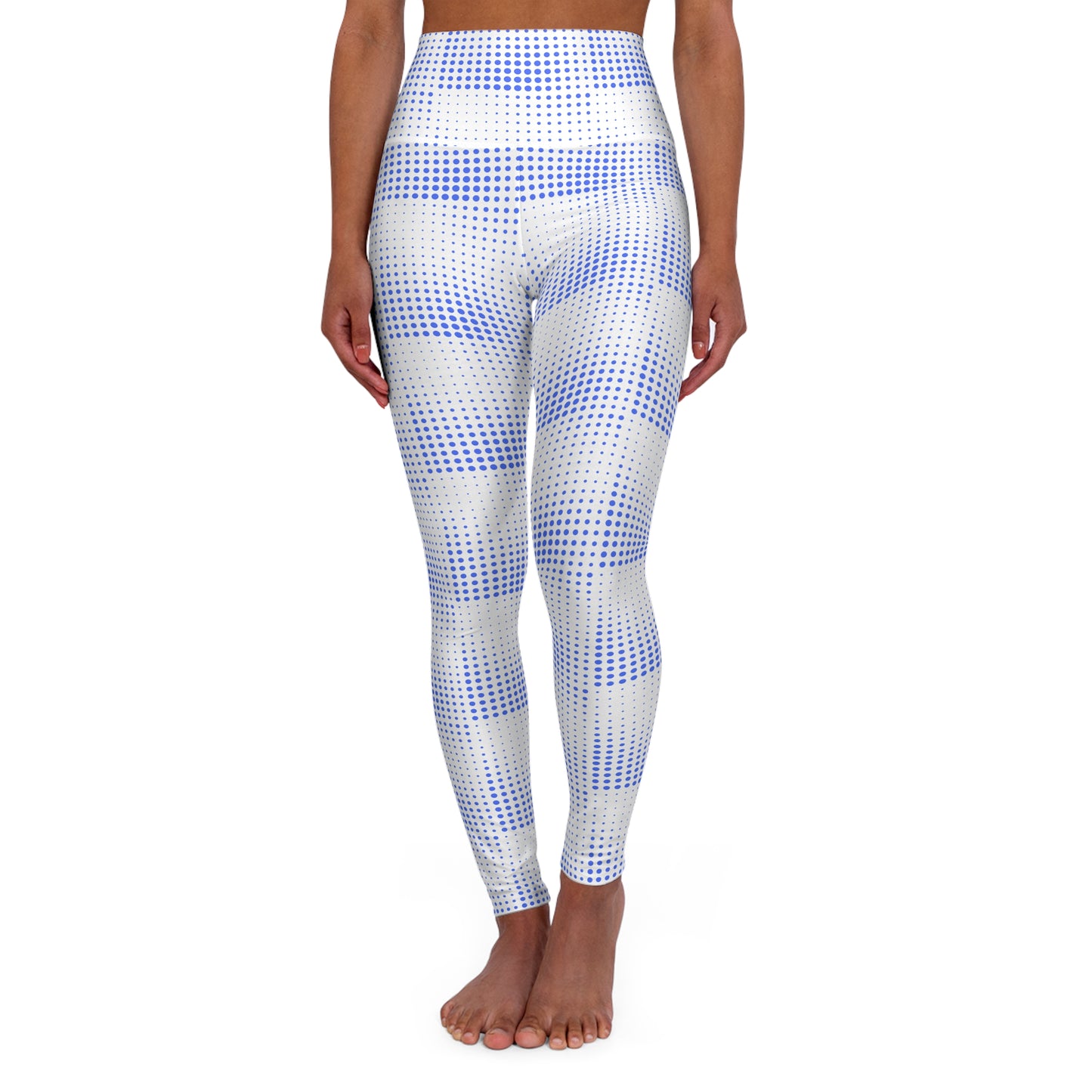Yoga Leggings - Ultramarine Blue Dot Design for Bold Style and Confidence