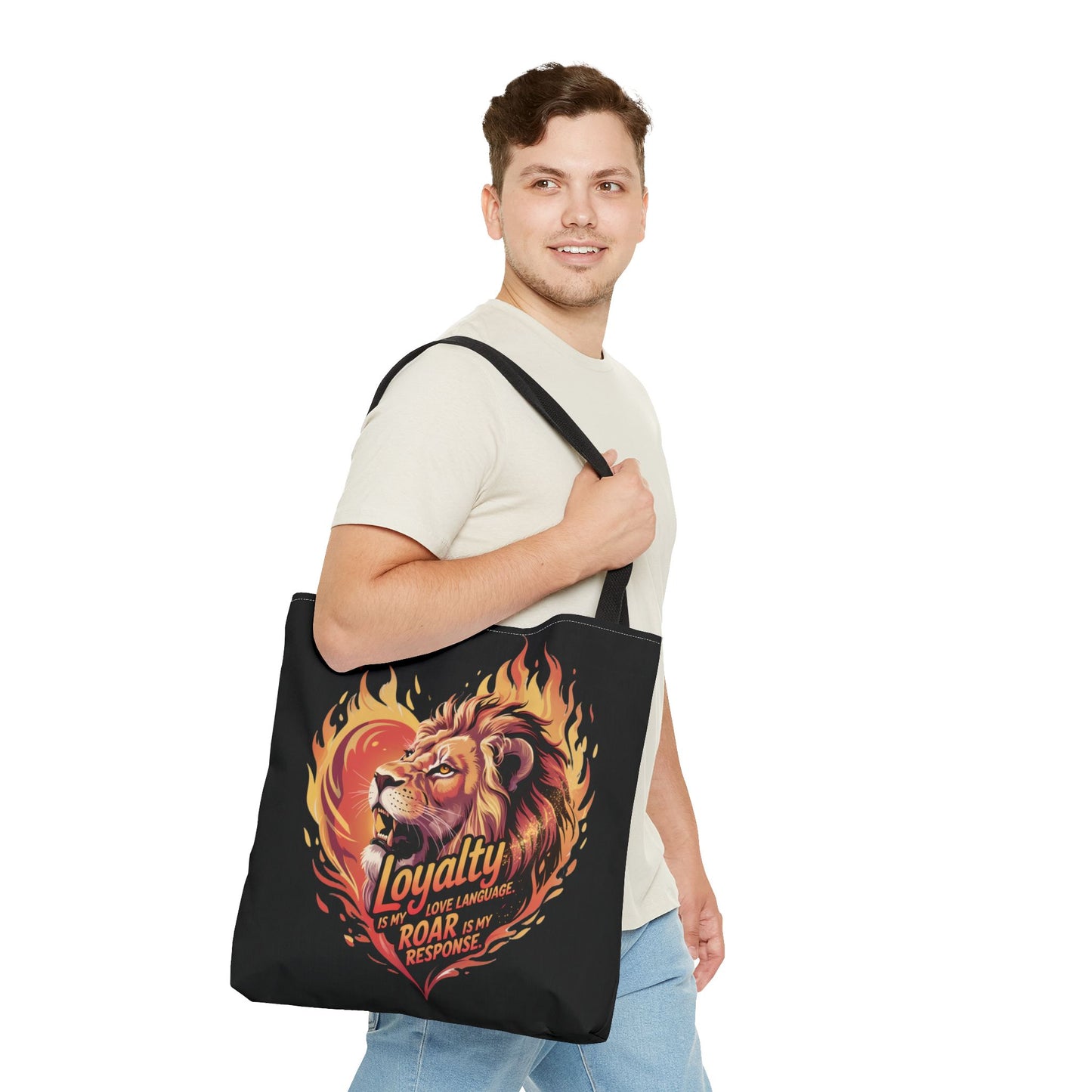 Leo Gift Set – “Loyalty Is My Love Language. Roar Is My Response.” T-Shirt, Mug, Tumbler & Tote for Leos